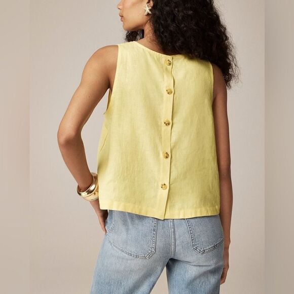 NWT J. Crew Maxine button-back top in linen - Picture 3 of 9